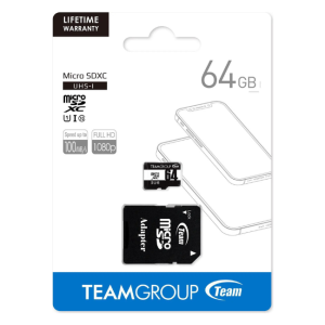 TEAMGROUP Micro SDHC UHS-I U1 C10 Memory Card 64GB