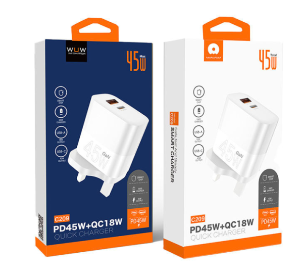 WUW C209 PD45W+ QC18W Quick Charger 45W