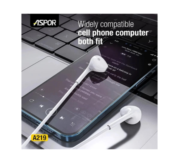 ASPOR A219 Stereo Earphone - Image 2